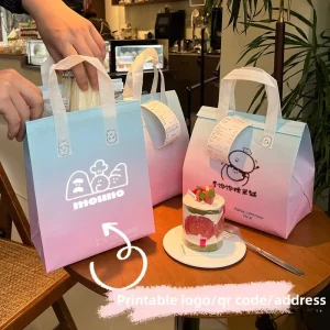 Cake Dessert Delivery Food Grade Disposable Thickened Non Woven Aluminum Foil Thermal Waterproof Packaging Tote Bag Custom Made