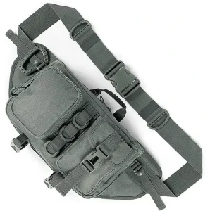 Canvas Fanny Pack Crossbody Waist Belt Bag for Travel Walk Run Hike Bike Easy Carry with Phone Access