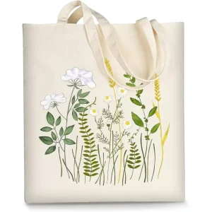 Canvas Tote Bag for Women Aesthetic Cute Grocery Reusable Cotton Gift Bag for Shopping Beach Trendy Gifts Aesthetic