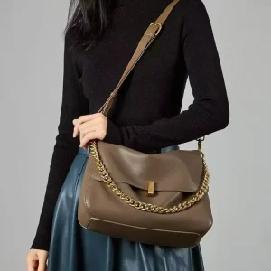 Casual Fashion Large Capacity Women’s Tote Bag Wear-resistant PU Leather Chain Shoulder Crossbody Handbag