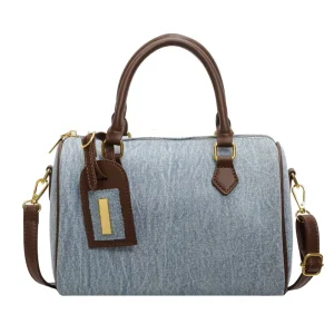Casual Lady Purses and Handbags Young Girls’ Lightweight Portable Pillow Bags Design Denim Material