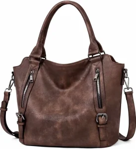 Casual Large Hobo Bag Water Repellent Tote Shoulder Handbag Zipper Closure Multiple Pockets