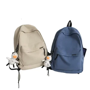 Casual Sports Backpack Durable Fashion Solid Color School Student Bags Teens Large Capacity Backpack