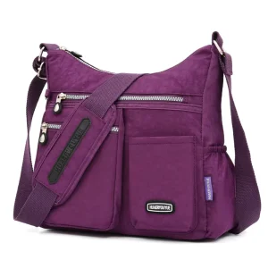 Casual Waterproof Pocket Ladies Nylon Large Messenger Bag Travel Shopping Work Crossbody Shoulder Bag