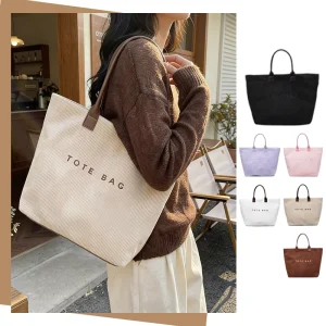 Casual and Fashionable Tote Bag Large Capacity Cotton Canvas Bag Beach Gift Shopping Tote Bag with Magnetic Closure Durable