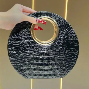 Celebrity PU Small Clutch Bag with Polyester Lining High-end Women’s European and American Retro Magnetic Clasp