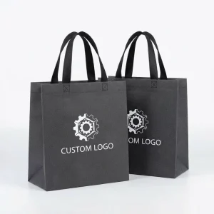 Charcoal Grey Non Woven 3D Ultrasonic Heavy Duty Box Style Tote Bag for Supermarket Industrial Packaging Eco Friendly