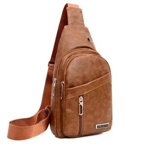 Chest Bag PU Unisex Outdoor Shoulder Bag Sport Travel Waterproof Crossbody Waist Bag Business