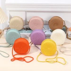 Children’s Cute Mini Zip Closure Crossbody Shoulder Bag Durable Lightweight New Fashionable Solid Color Summer Seaside Unisex
