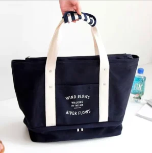 China Factory Cotton Canvas Handbags With Shoulder Strap And Letter Pattern Be Sent