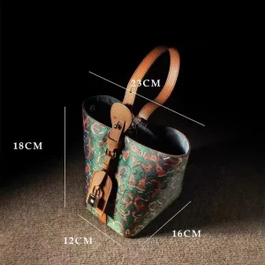 Chinese-style Shu-brocade Vegetable Basket Traditional Cheongsam Song-brocade Crossbody Bucket Bag Belt