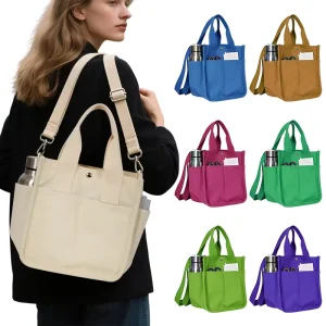 Classic Canvas Shoulder Shopping Bag Functional And Lightweight Tote Shopping Bag For Women