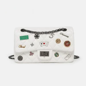 Classic Fashion Style Single Ladies PU Crossbody Shoulder Bag Chain Design Polyester Lining for Women Daily Life Shopping
