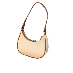 Classical Hobo Trendy Fashion Women Single Strap Autumn Shoulder Bag Zipper PU & Polyester Lining Tonal Printed Edges