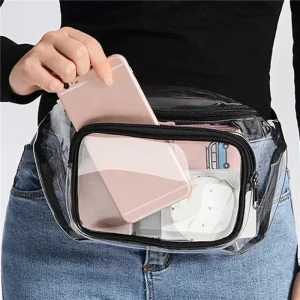 Clear Fanny Pack Stadium Approved Waist Packs for Women Men Waterproof Waist Bag Clear Purse Transparent Belt Bag for Concerts