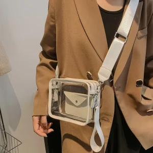 Clear Purse Stadium Approved Crossbody Bag PVC Jelly Handbags Transparent for Women With Strap Fashion Bag Candy Portable