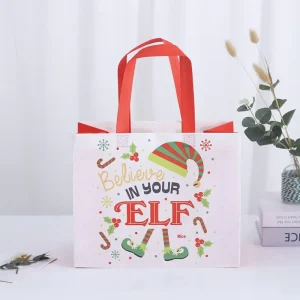 Clothing Store Exhibition Gift Bag Color Printing Logo Eco Friendly Non woven Flexiloop Handle Thickened Custom Enterprise