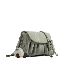 Cloud Bag High Value Pleated Single Strap Polyester Lining Zip Shoulder All Match High End Texture Chain Crossbody Bag