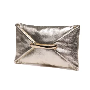 Clutch Bag Evening Party Bags genuine Leather Envelopes with Zipper Opening
