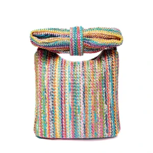 Clutch Purse Bow Customized Eco-friendly Straw Woven Casual Luxury Beach Bag Handbag for Women