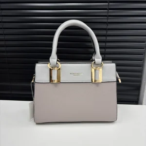 Color Block Leather Texture Handbag Large Capacity Shoulder Tote Office Work Bag Crossbody Purse
