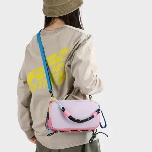 Color Block Nylon Urban Simplicity Handbag New Large Capacity Fashionable Girls Makeup Phone Bag Single Strap Zipper