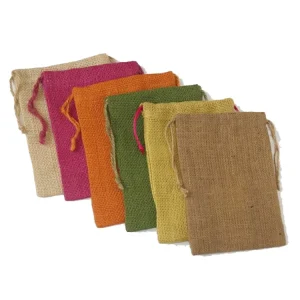 Colorful Mini Raw Jute Pouch