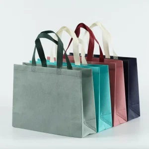 Colorful Non Woven Polypropylene Bag Reusable Food Grade Shopping Bags Screen Custom Logo Grocery Tote Bags Food