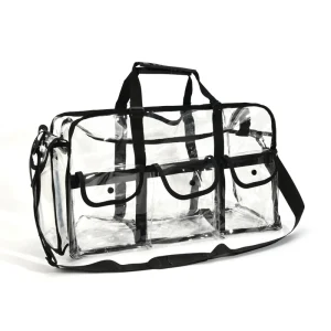 Colorful Transparent See Through Clear Pvc Waterproof Overnight Durable Sport Gym Duffel Travel Bag with Pvc Sling Strap