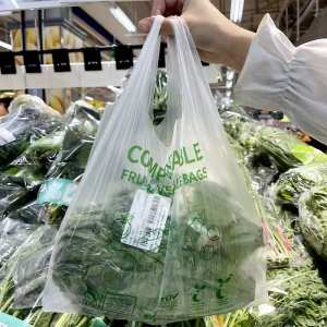Compostable & Biodegradable T Shirt Produce Bags Eco Friendly Flat Bottom Roll Bags for Supermarkets