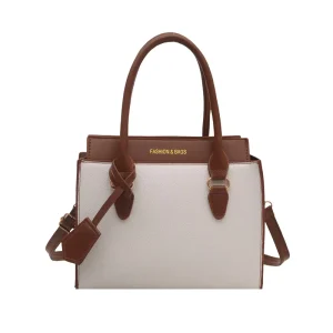 Contrast Color Simple Large capacity Texture Handbag One Shoulder Diagonal Across the Atmosphere Handbag Summer New square Bag