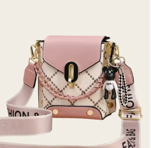 Contrast Simple Crossbody Bags Fashion and Versatile Shoulder Bags with Pendant Casual Women Hand Bags for Daily