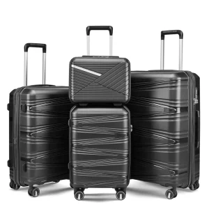 Convenient Holiday Travel Trolley Luggage Set PP Material Light Weight Modern Polyester Spinner Wheels Combination Lock Zipper