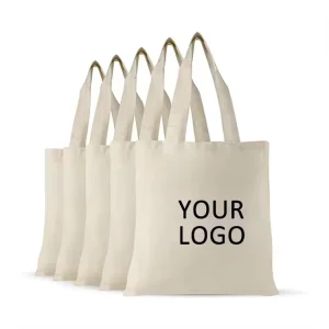 Cotton Canvas Tote Bags with Custom Printed Shopping Logo Bag with Logo Women Fashion Canvas Shoulder Bag