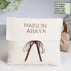 Cotton Twill Envelope Dust Bag for Clothing Custom Logo Printed Flap Cotton Gift Shoe Hat Scarf Packing Dust Bag
