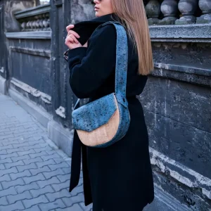 Crescent Shoulder Cork Texture Bag for Women Design Lightweight Crossbody Vegan Purse Custom Logo OEM