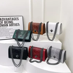 Crocodile Print Handbags Soft Lady Luxury Shoulder Bags Lady Design Purses for Young Woman