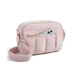 Cross Body Purse Mini Crossbody Bags for Women Travel Purse Puffy Shoulder Handbag Wallet with RFID Blocking Slots