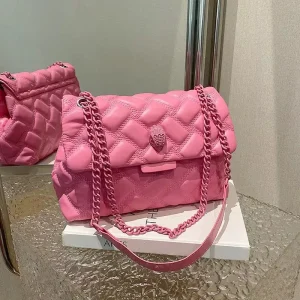 Cross Border New Style Chic Tweed Shoulder Bag Simple Fashion Diamond Grid Luxury Chain Bag for Women Designer Purse Vintage