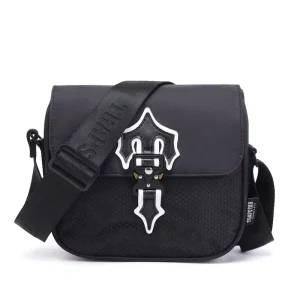Cross Border Trend Single Shoulder Crossbody Bag Men Women PU Leather Nylon Lock Closure Contrasting Color Lady