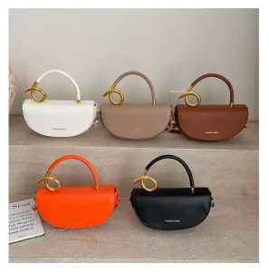 Cross-Border Trendy High-End PU Saddle Bag Handbag Women’s Spring New Simple Fashionable Shoulder Crossbody