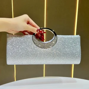 Cross border Evening Bag Shiny Handbag Banquet All match One shoulder Crossbody Bag Light Luxury Diamond encrusted Bag