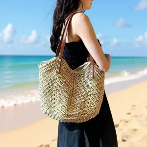 Cross border Factory Direct Shipment Woven Straw Shoulder Bag with Single Strap and Underarm Weaving for Beach Use