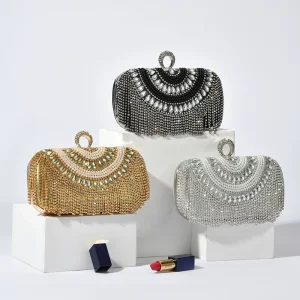 Cross border Fashion Dinner Bags Women’s Fringed Evening Bags Nightclub Hand made Storage Bags with Cosmetic Bags
