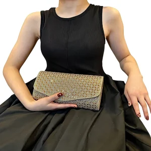 Cross border Foreign Trade Polyester Diamond Light Luxury Pillow Shape Urban Simplicity Handbag for Wedding Birthday Evening