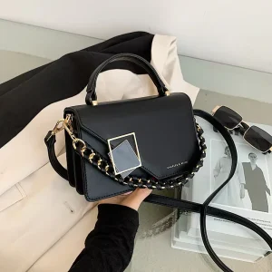 Cross border Foreign Trade Women’s PU Bag Spring New Chain Shoulder Messenger Bag Fashion Joker Portable Small square