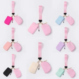 Cross border LULU Wrist Bag Portable Mini Fashion Color matching Coin Purse Nylon Waterproof Daily Collocation Model B313