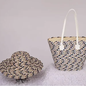 Cross border New Factory Direct ship Woven Bag Hat Set Single shoulder Beach Bag