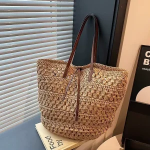 Cross border New Model Purely Hand woven Simple and Elegant Single shoulder Bag for Beach Use