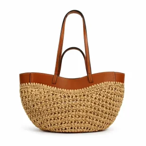 Cross border New Style Straw Bag Lazy Style Holiday Beach Style Tote Women’s Bag Large Capacity Woven Handbag Polyester